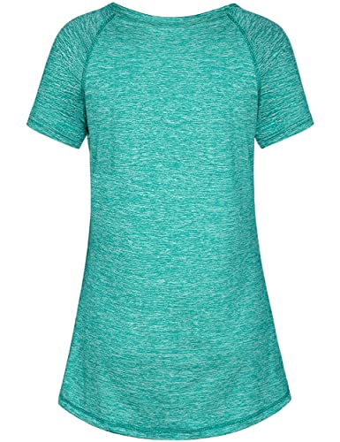 Kimmery Womens Workout Tops for Women Short Sleeve Shirts for Women Summer Tops for Women 2023 Yoga Tops Athletic Tops Light Green Shirt L