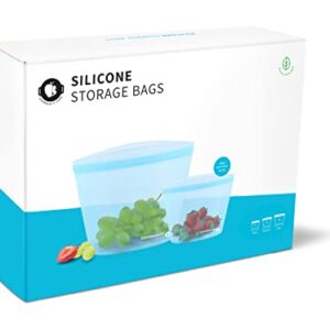 Gourmanity Cook Silicone Storage Bags | Reusable Silicone Bags with Zip Top | Silicone Storage Bags for Food | Leakproof Silicone Snack Bags [6 Bags in 3 sizes]