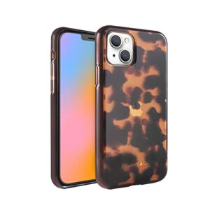 felony case - iphone 13 mini case - classic tortoise iphone case - wireless charging compatible - anti-scratch, 360° shockproof protective case for apple iphone 13 mini