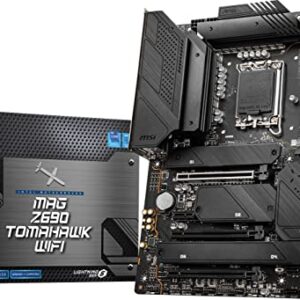 MSI MAG Z690 Tomahawk WiFi Gaming Motherboard (ATX, 12th Gen Intel Core, LGA 1700 Socket, DDR5, PCIe 5, 2.5G LAN, M.2 Slots, Wi-Fi 6E)