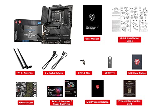 MSI MAG Z690 Tomahawk WiFi Gaming Motherboard (ATX, 12th Gen Intel Core, LGA 1700 Socket, DDR5, PCIe 5, 2.5G LAN, M.2 Slots, Wi-Fi 6E)