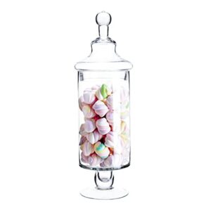 glass apothecary jars, clear candy bowl dishes holder elegant storage buffet display, decorative wedding candy organizer canisters (height: 14" body: 4")