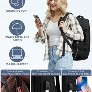 LOVEVOOK Carry on Backpack, Extra Large 35-50L Expandable Travel Backpack Airline Approved, Anti-Theft Waterproof Backpack for Travel, 18 Inch Laptop Backpack with USB Port for Men & Women