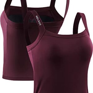 NELEUS Women's 3 Pack Compression Athletic Tank Top with Bra,8088,Black/Grey/red,Medium