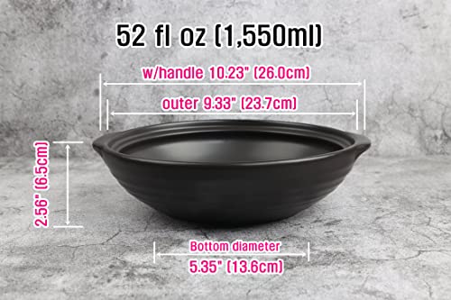 GREATUS Korean Dojagi J Pot/Korean Stone Pot with lid, Stone Bowl for Kimchi Budae Sundubu Stew(Small)