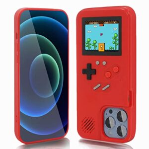 welohas gameboy case for iphone 13 mini,handheld retro 168 classic games,color video display game case for iphone,anti-scratch shockproof phone cover red