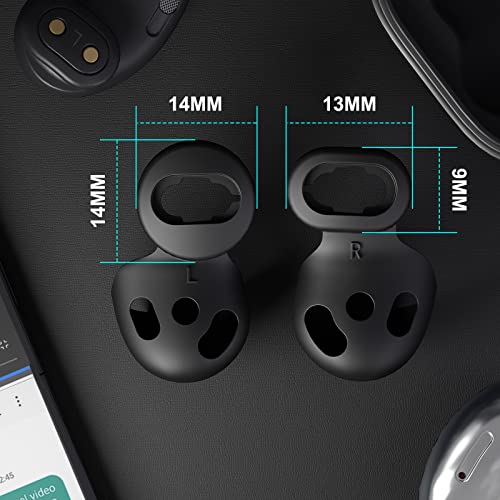 (2 Pairs) Seltureone Compatible for Samsung Galaxy Buds Live Ear Tips, Non-Slip Sound Leakproof Earbuds Cover Accessories for Galaxy Buds Live, Black