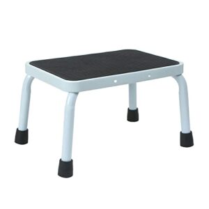 sattiyrch 9.5" step stool with anti-skid rubber platform,metal medical foot stool for elderly,senior,easy to assemble heavy duty step stool white