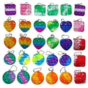 jhxxxl 30pack party favor,1.96''mini pop fidgte pop keychian bulk pop fidget pack for kids teens ,stocking stuffers birthday party supplies ,school ,goodie bags fillers,prizes ,students gifts