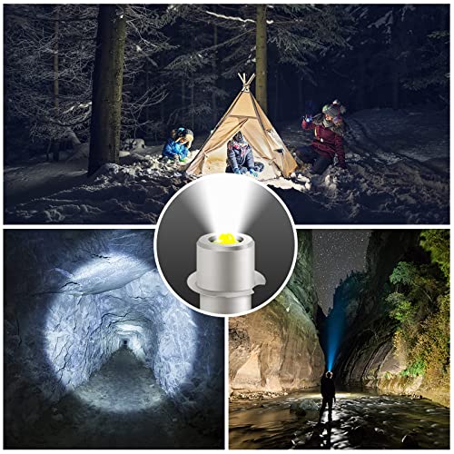 BAULBOUGH LED Flashlight Replacement Bulb, 4V-24V and 3W 247LM and PR2 P13.5S Maglight Led Conversion Kit, 6000K Bright White Super Bright Long Lasting, Ryobi Milwaukee Craftsman Lamp 2 Pack