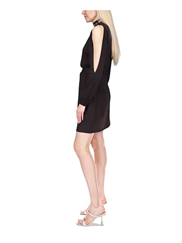 Michael Kors Mock Cold-Shoulder Mini Dress Black LG
