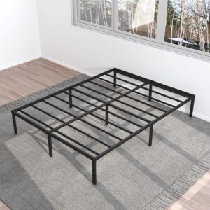 Maenizi California King Bed Frames No Box Spring Needed, 14 Inch Heavy Duty Metal Platform Support Up to 3000 lbs with Steel Slat, Easy Assembly, Noise Free, Black