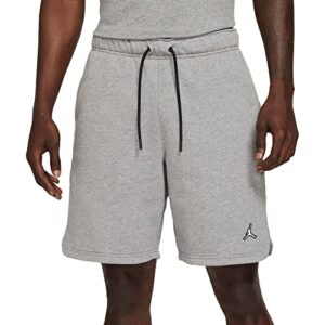 jordan men's carbon heather essentials fleece shorts - m