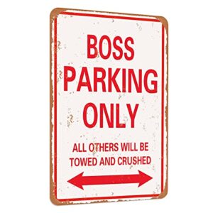 TCHPAX 12X8 - BOSS Parking only vintage look funny mental tin sign-inches-Aluminum