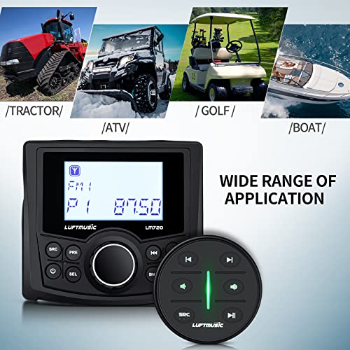 Marine Digital Media Receiver - Weatherproof Marine Stereo System with Wireless Remote - Built-in 3" Dot Matrix LCD Display, Amplifier, Bluetooth, Digital Media MP3 Player, AM/FM Radio