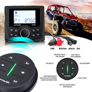 Marine Digital Media Receiver - Weatherproof Marine Stereo System with Wireless Remote - Built-in 3" Dot Matrix LCD Display, Amplifier, Bluetooth, Digital Media MP3 Player, AM/FM Radio