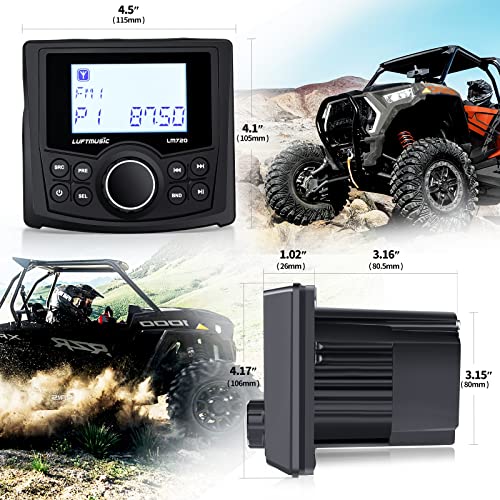 Marine Digital Media Receiver - Weatherproof Marine Stereo System with Wireless Remote - Built-in 3" Dot Matrix LCD Display, Amplifier, Bluetooth, Digital Media MP3 Player, AM/FM Radio