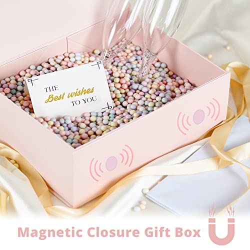 Luxury Large Gift Box 13.8x9x4.3 Inches Storage Box Ribbon Magnetic Closure for Luxury Packaging Box for Mother's Day, Birthdays, Bridal Gifts,Weddings