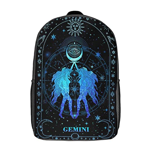 17 inch Gemini student schoolbag constellation backpack constellation print travel backpack casual backpack for boys and girl