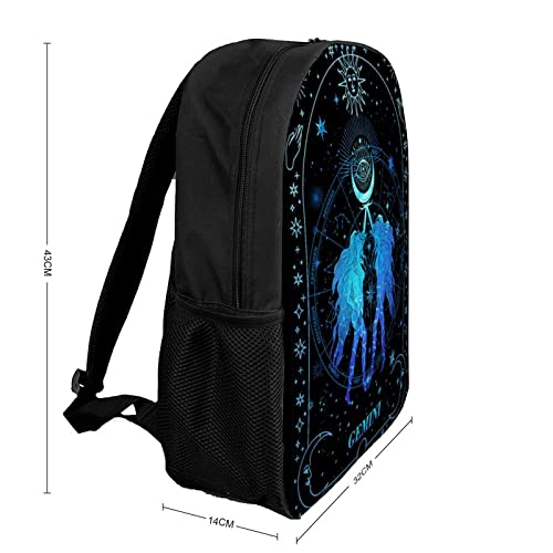 17 inch Gemini student schoolbag constellation backpack constellation print travel backpack casual backpack for boys and girl