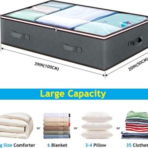 Budding Joy 90L Under Bed Storage Containers, Closet Organizers and Storage Bins, Underbed Storage Bags with Clear Window for Blankets, Sheets, Pillows, Dorm Room, Holiday Wrapping Paper Storage