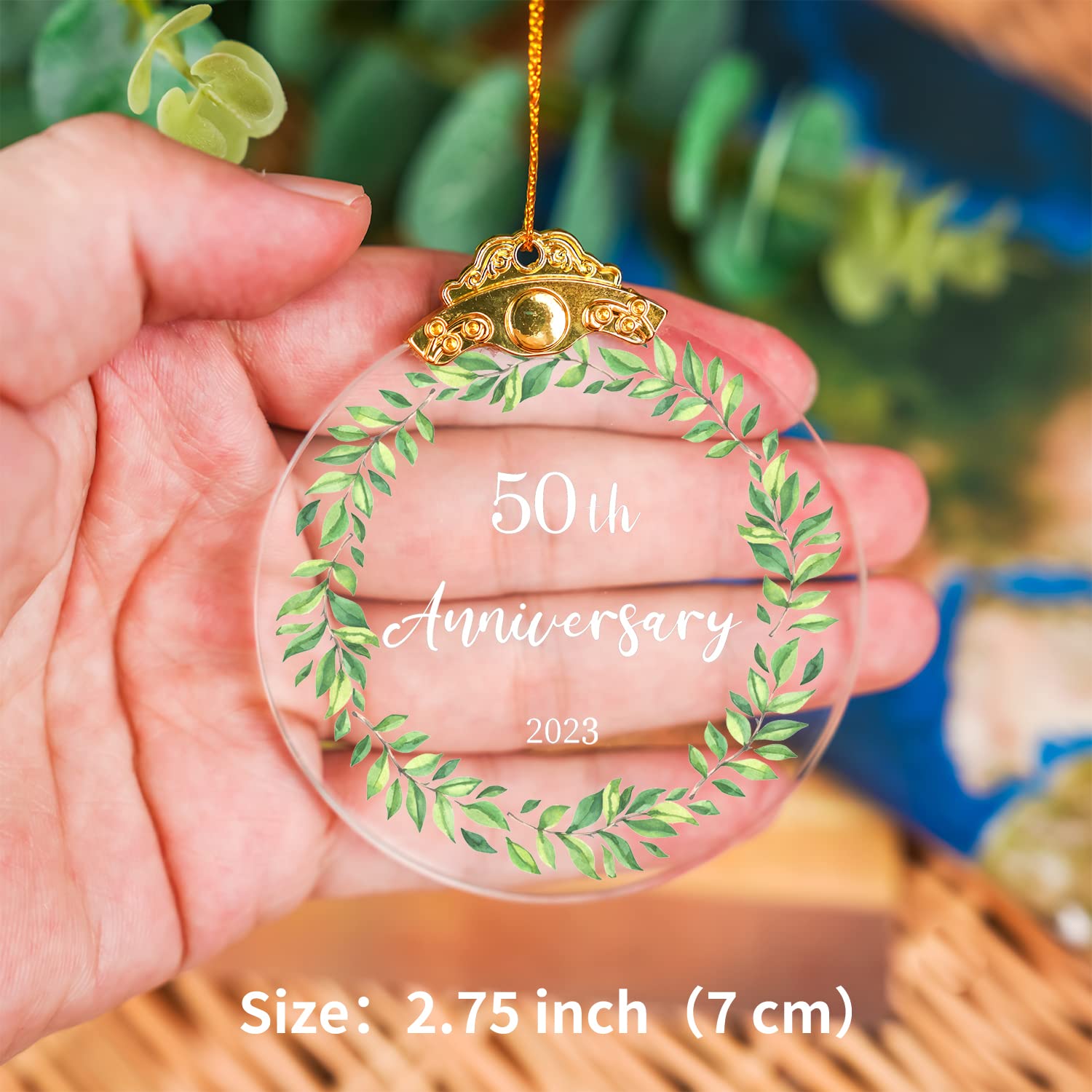 50 Years As Mr. & Mrs. Christmas Glass Ornament 2023 - Christmas Ornament Gift for Fifty 50 Years Couple Husband & Wife Married - Holiday Decoration Gift for 50th Wedding Anniversary - (50 Years)