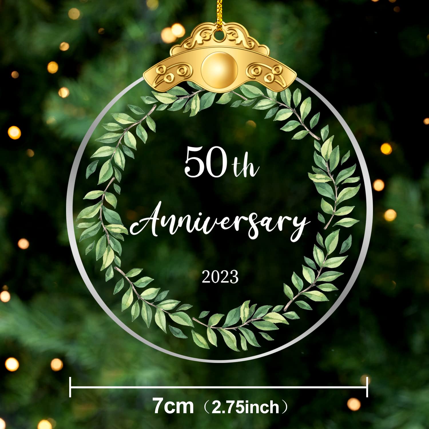 50 Years As Mr. & Mrs. Christmas Glass Ornament 2023 - Christmas Ornament Gift for Fifty 50 Years Couple Husband & Wife Married - Holiday Decoration Gift for 50th Wedding Anniversary - (50 Years)