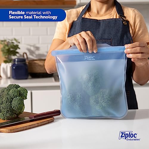 Ziploc Endurables Pouch and Containers Variety Pack, Reusable Silicone Bags and Food Storage Meal Prep Containers for Freezer, Oven, and Microwave, Dishwasher Safe
