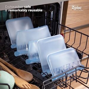 Ziploc Endurables Pouch and Containers Variety Pack, Reusable Silicone Bags and Food Storage Meal Prep Containers for Freezer, Oven, and Microwave, Dishwasher Safe