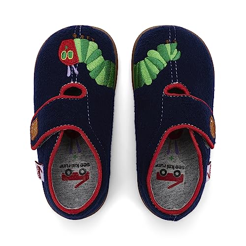 See Kai Run Cruz II - Easy-On Felted Wool Slippers for Little Kids - Hungry Caterpillar, Toddler 7