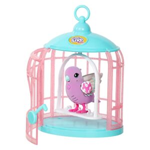 Little Live Pets - Lil' Bird & Bird Cage: Polly Pearl, New Light Up Wings with 20 + Sounds, and Reacts to Touch