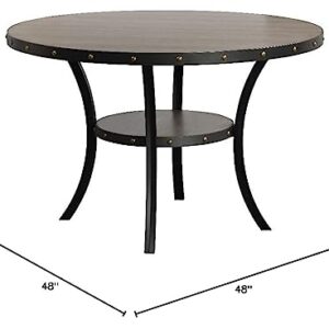 New Classic FURNITURE Classic Furniture Crispin Solid Wood Round Dining Table, 48-Inch, Gray