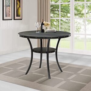 New Classic FURNITURE Classic Furniture Crispin Solid Wood Round Dining Table, 48-Inch, Gray