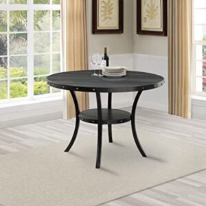 New Classic FURNITURE Classic Furniture Crispin Solid Wood Round Dining Table, 48-Inch, Gray