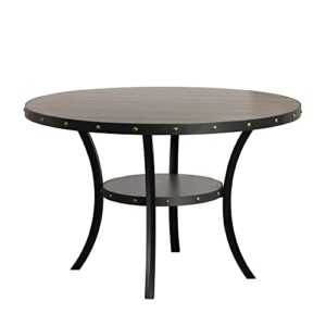 New Classic FURNITURE Classic Furniture Crispin Solid Wood Round Dining Table, 48-Inch, Gray