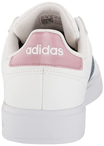 adidas Women's Grand Court 2.0 Tennis Shoe, White/Wonder Steel/Magic Mauve, 7.5