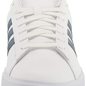 adidas Women's Grand Court 2.0 Tennis Shoe, White/Wonder Steel/Magic Mauve, 7.5