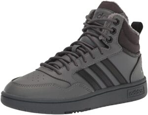 adidas women's hoops 3.0 mid basketball shoe, grey/black/carbon, 9