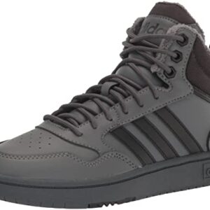 adidas Women's Hoops 3.0 Mid Basketball Shoe, Grey/Black/Carbon, 9