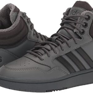 adidas Women's Hoops 3.0 Mid Basketball Shoe, Grey/Black/Carbon, 9