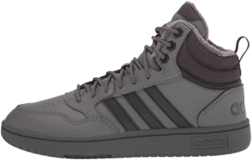 adidas Women's Hoops 3.0 Mid Basketball Shoe, Grey/Black/Carbon, 9