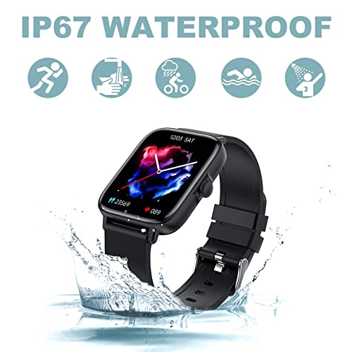 CODMETQL 2023 Smart Watch with Text and Bluetooth Call Receive/Dial Smart Watch for Android iOS Phone Compatible IP67 Waterproof Fitness Activity Tracker Watch Heart Rate Sleep Blood Pressure Monitor
