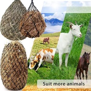 YAXSHIMU Slow Hay Feeder Hay Net, Freedom Feeder, 40" with 4" Mesh Holes, for Horse, Goats Full Day Feeding, Black, 2 PCS