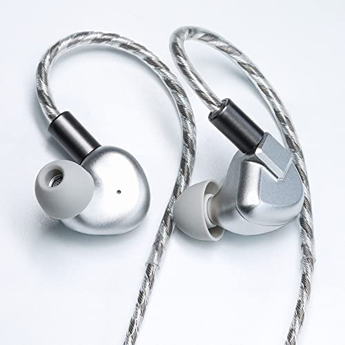 LETSHUOER S12 in Ear Monitor, 14.8mm Planar Magnetic Driver HiFi IEM in Ear Earphones (Frosted Silver, 3.5mm)
