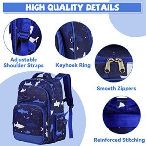 VASCHY Kids backpacks, 16in Water Resistant Backpack for Preschool/Primary/Elementary School Bookbag for Boys Girls with Tablet Sleeve Shark