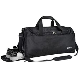 eongoa sports travel gym bag with shoes compartment & dry storage pocket,durable water resistant fitness duffle bag with inner pocket and adjustable shoulder strap for women & men