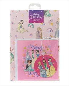 disney princess gift wrap and gift tag and card 1 count (pack of 1)