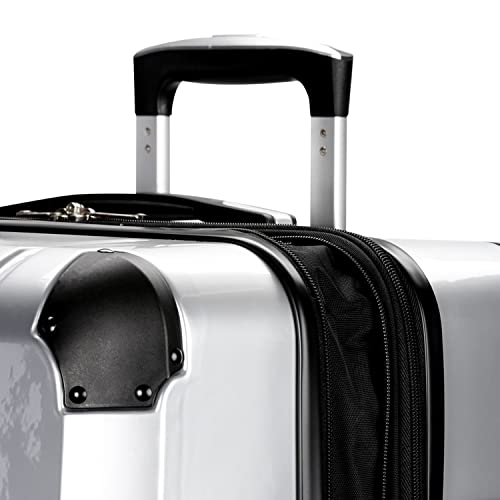 SwissGear 7782 Hardside Expandable Luggage with Spinner Wheels, Silver, Checked-Medium 24-Inch