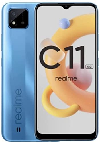 realme C11 2021Android 11 | Dual 13 MP+2 MP LED Flash, 1080p@30fps | Li-Po 5000 mAh | International Model (GSM Compatible) (Not Verizon Sprint Boost Metro PCS Cricket) (64+4GB, Blue)