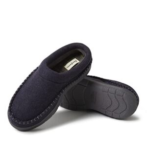 Dearfoams mens Thompson Memory Foam Clog Slipper, Navy (Wool), Large US